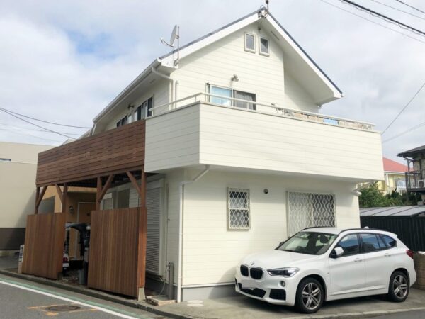 藤沢市　I様邸 外壁・屋根塗装・バルコニー防水・ウッドデッキ新設工事-施工後