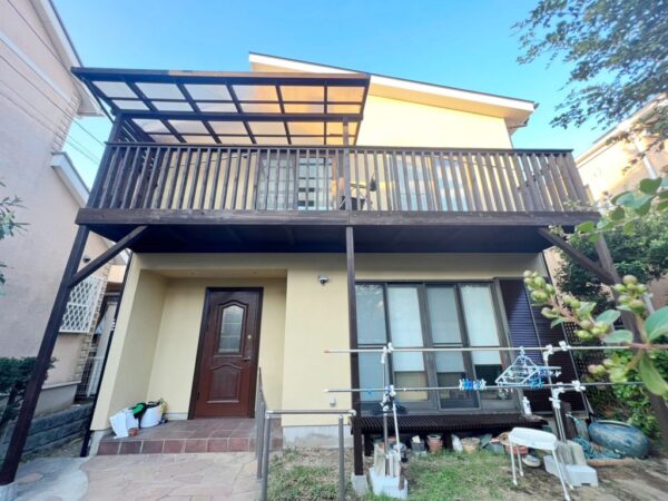 藤沢市 Ａ様邸 外壁・屋根・付帯部・ウッドデッキ塗装工事-施工後